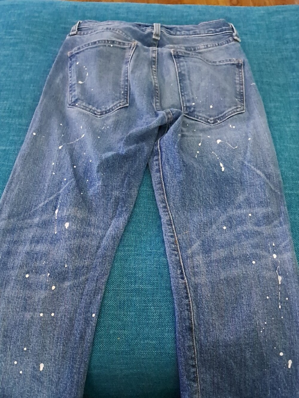 Veronica Beard Ines Paint-Splatter Button-Fly Jeans 26 - Picture 7 of 7